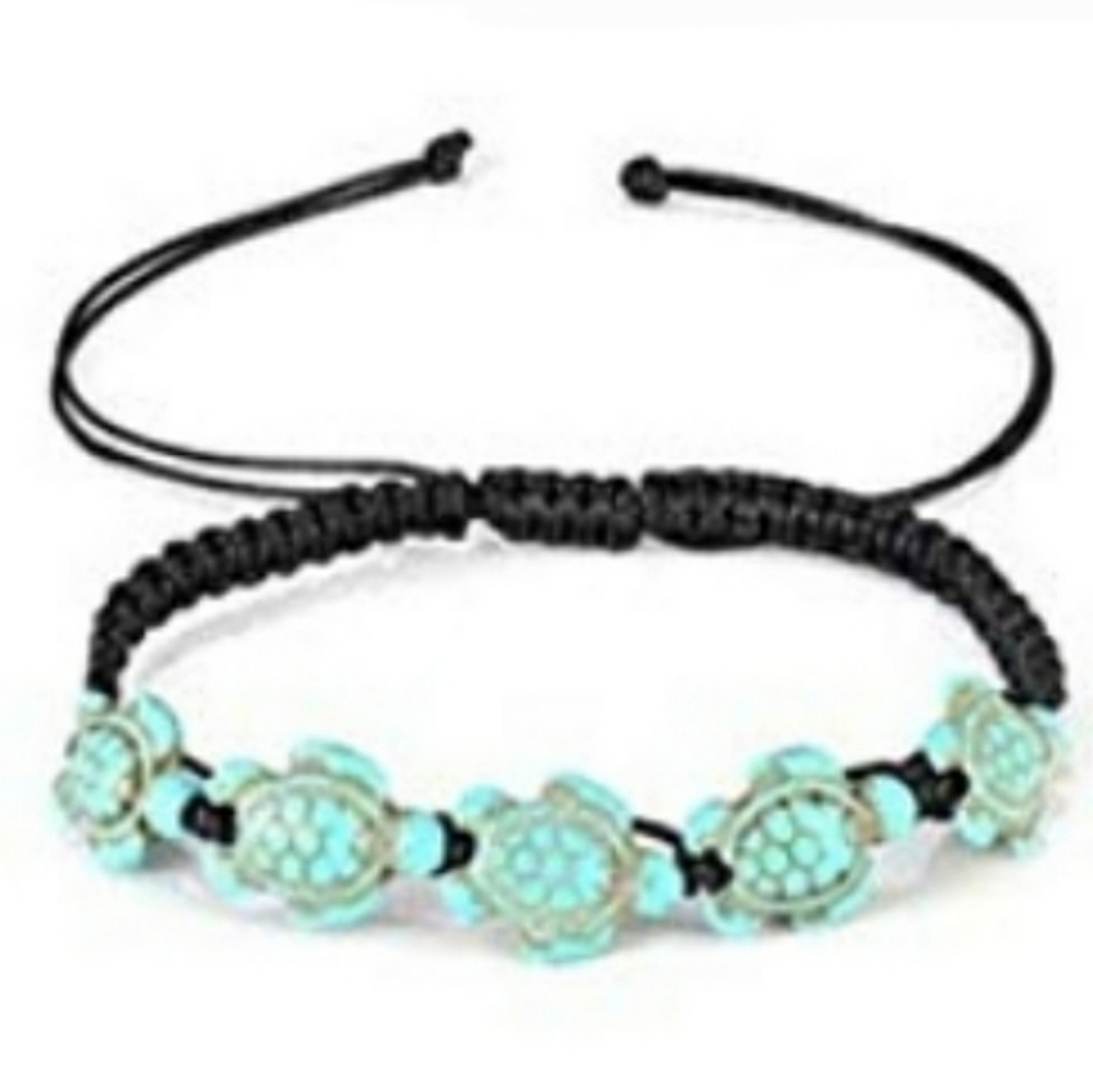 C3:4 NEW Turtle Macrame Anklet - Picture 5 of 5